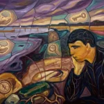 Image in the style of Edvard Munch representing inner thought processes